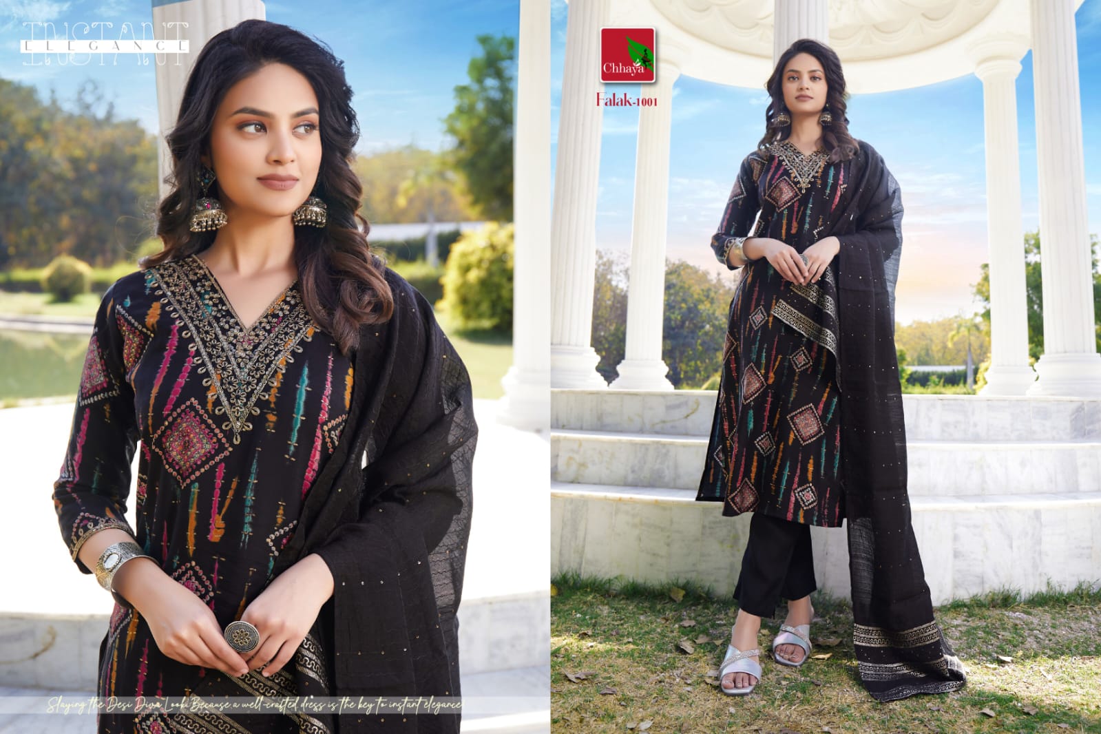 Falak By Chhaya Modal Silk V Neck Embroidery Kurti With Bottom Dupatta Wholesale Suppliers In India